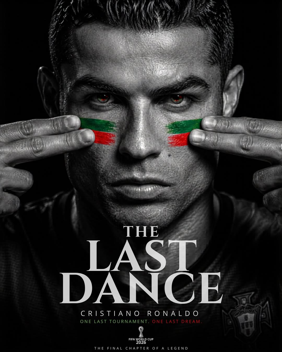 Cristiano Ronaldo Face Paint Portrait Moody Lighting