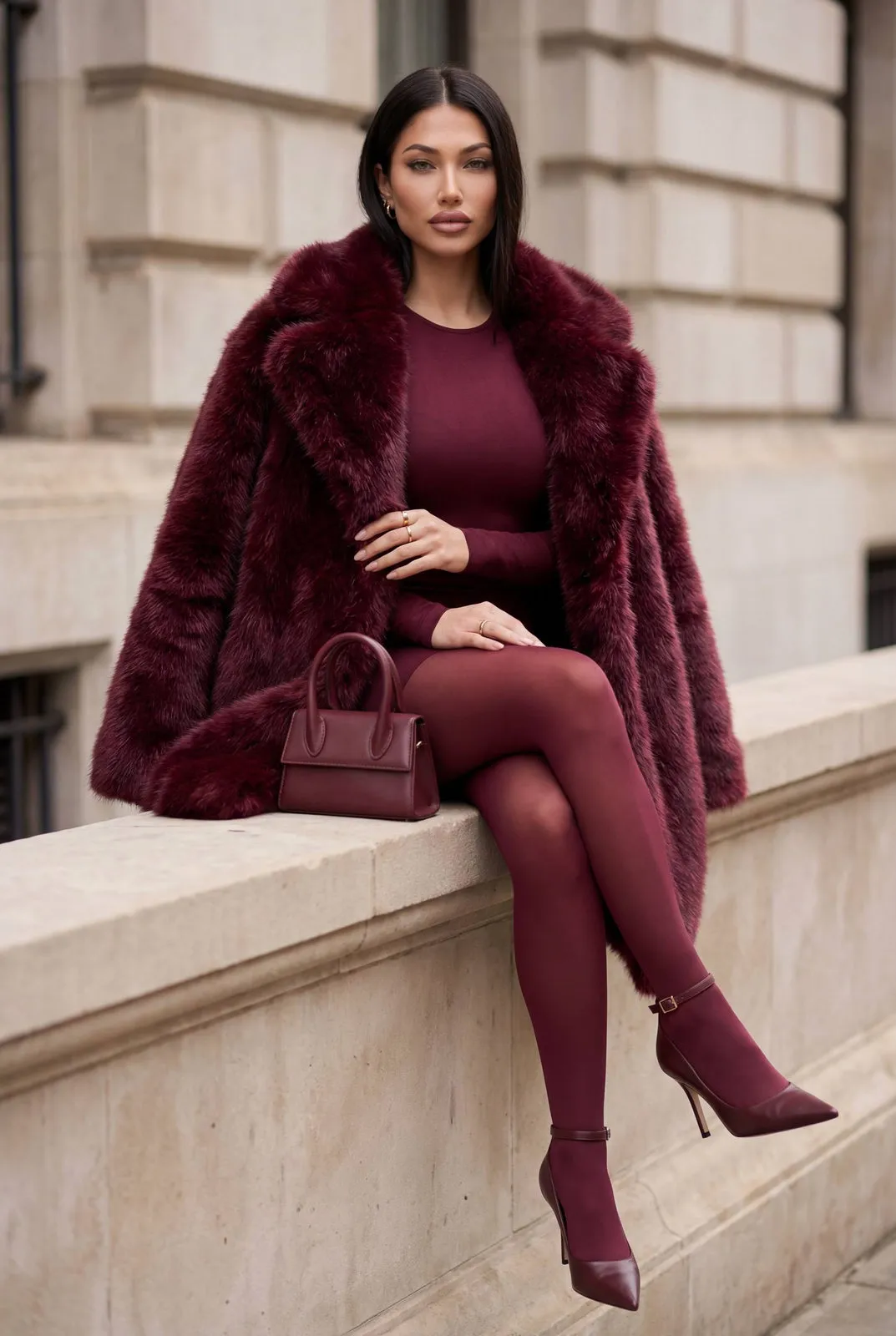 Burgundy Street Elegance