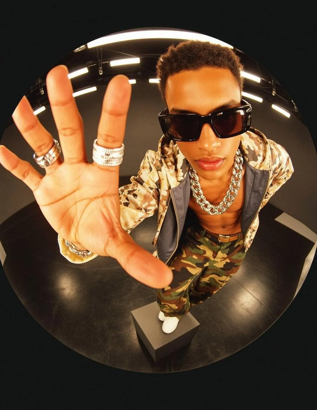 Camouflage Studio Reach Portrait