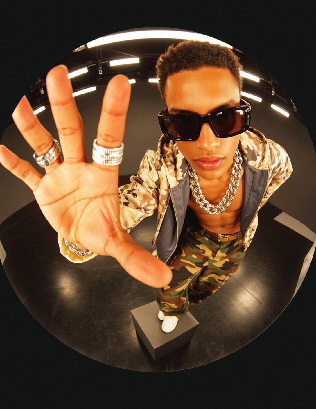 Camouflage Studio Reach Portrait