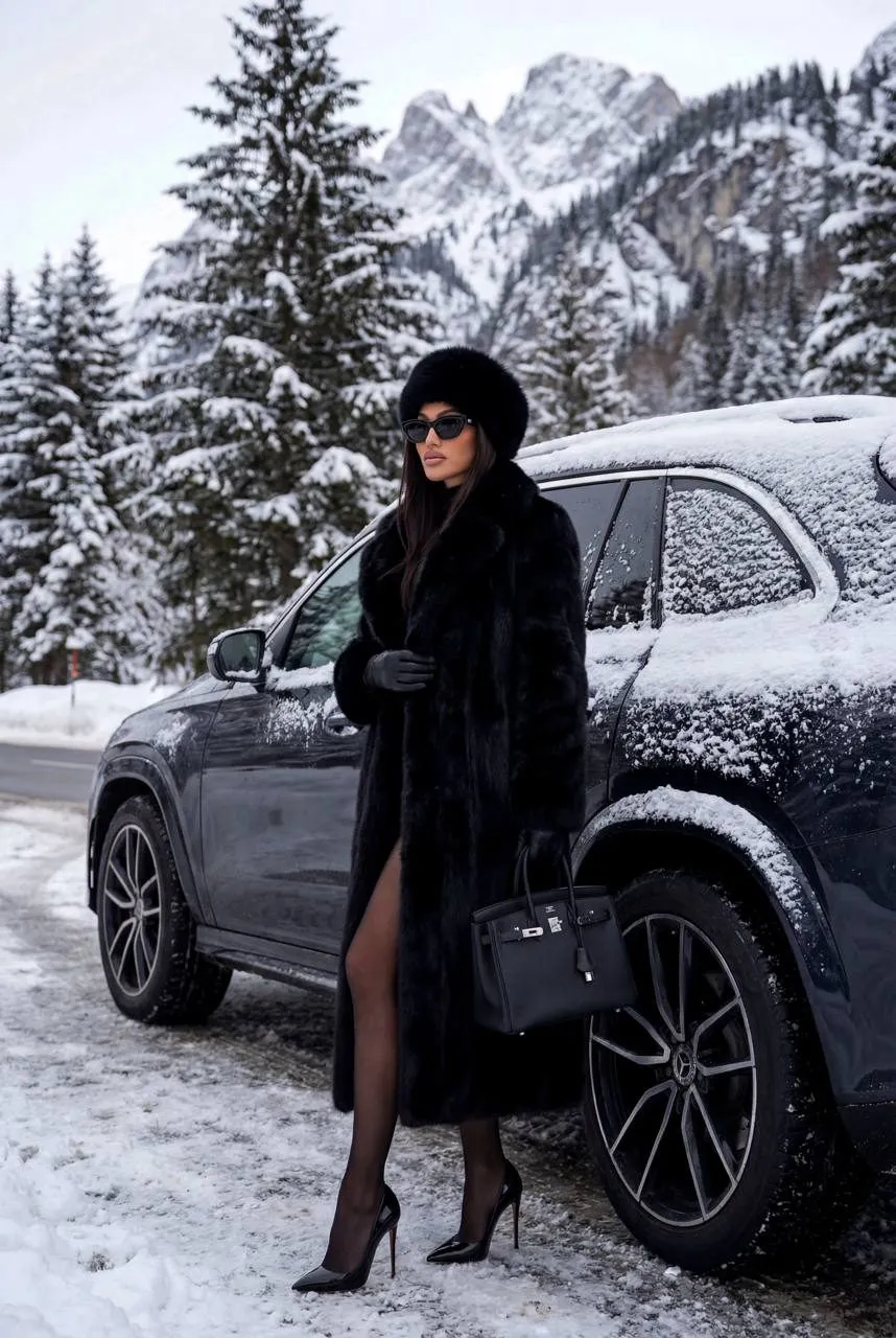Sunglasses In Black Winter Portrait