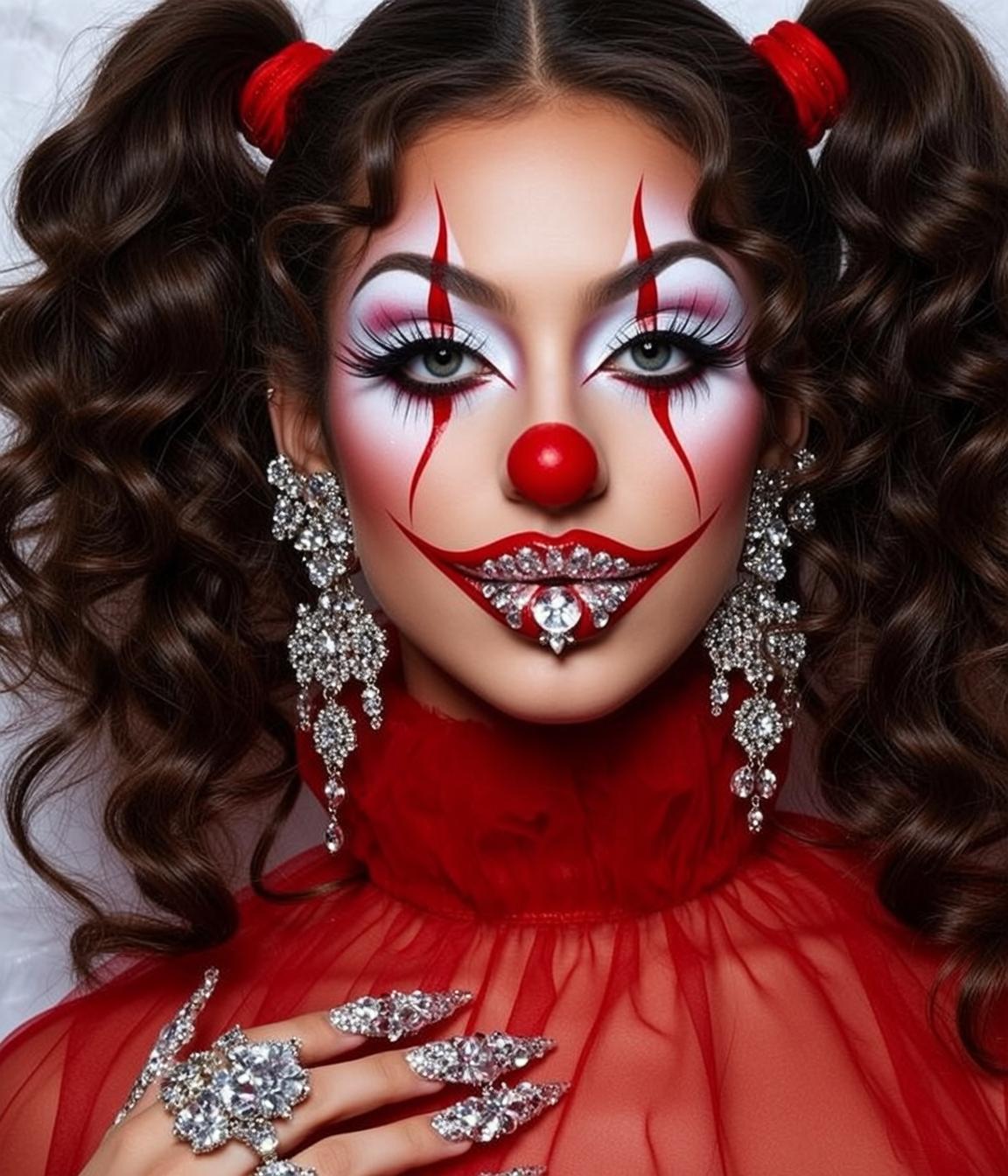 Theatrical Clown Makeup Portrait