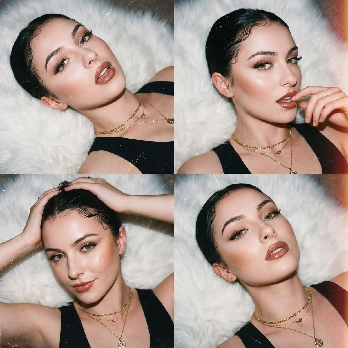Faux Fur Flash Selfie Collage