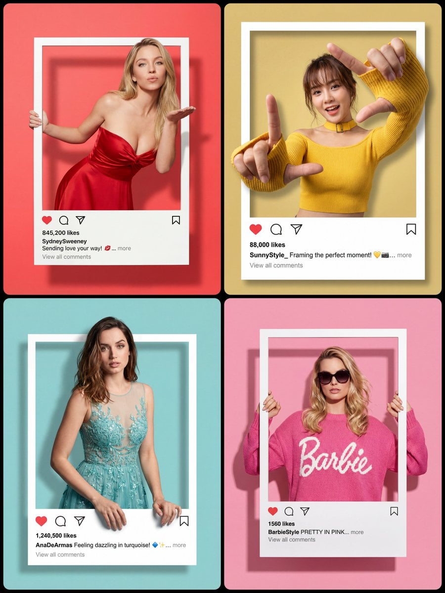 Fashion Post With Likes And Icons