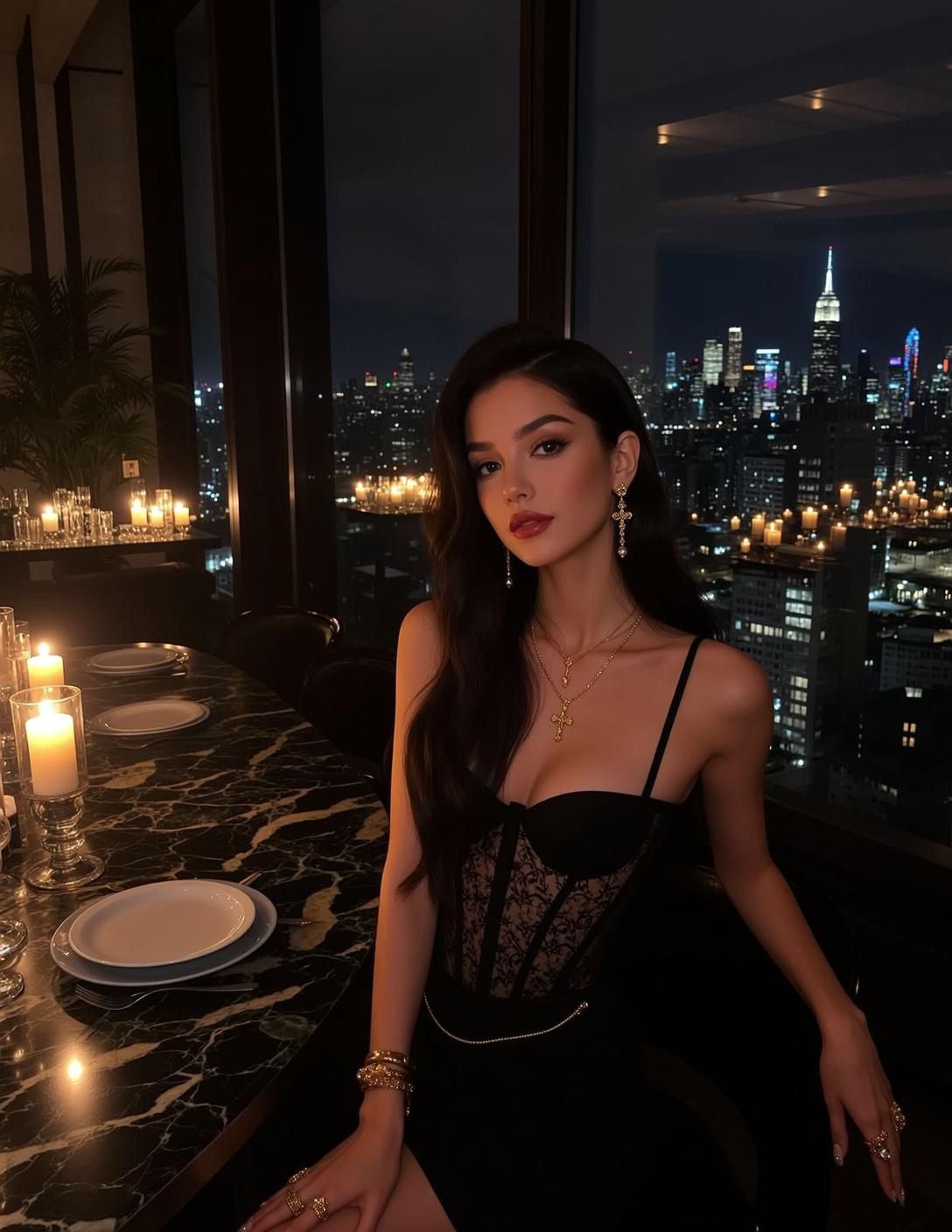 Explore Seated Table Facing Slightly Towards Her