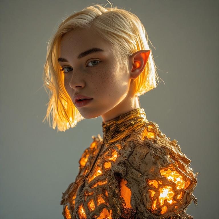 Avant Garde Elven Fashion Molten Gold Lighting