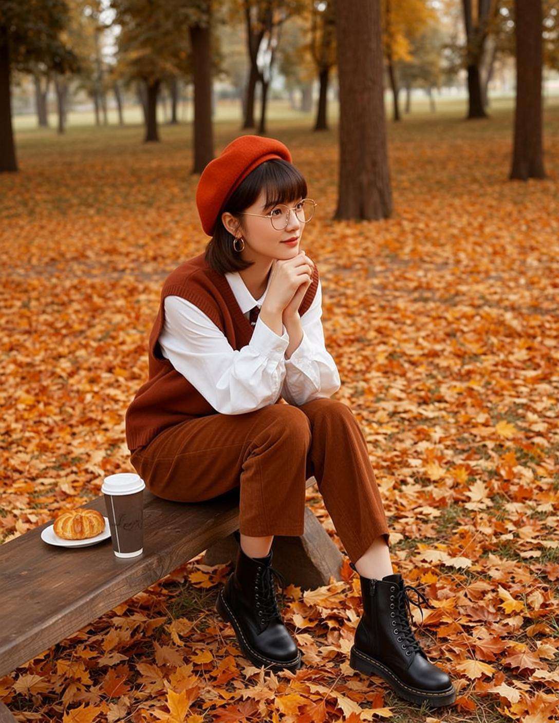 Autumn Young Asian Short Dark Brown Bangs