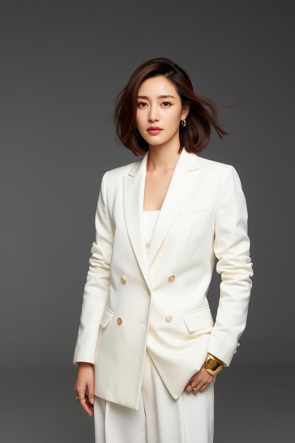 Luxury Young Short Brown Wavy Fair White