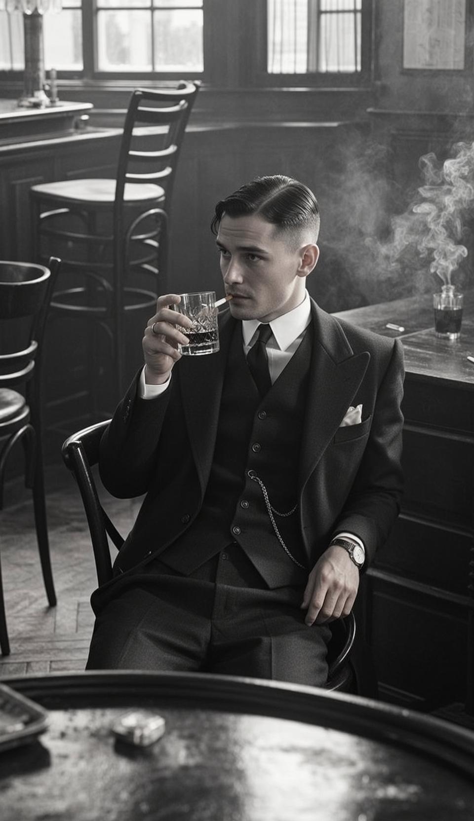 Black Three Piece Suit Whiskey Glass