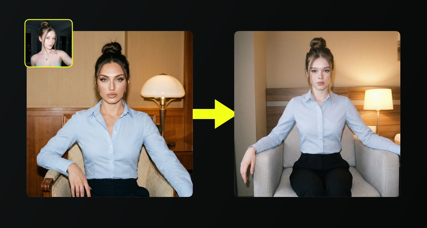 Mila remix walkthrough for Blue Striped Blouse Hotel Portrait