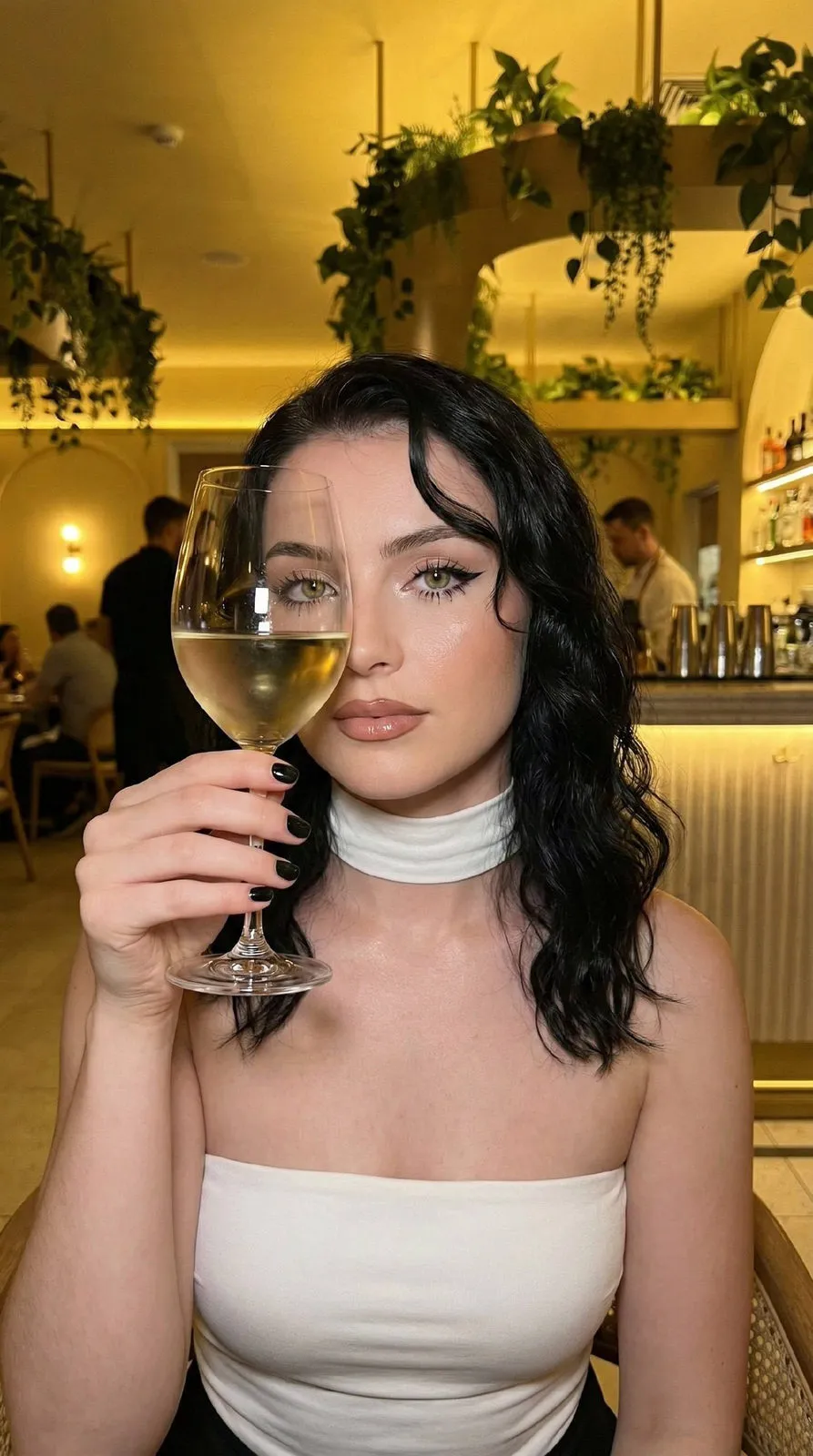 Makeup And Manicure At A Restaurant