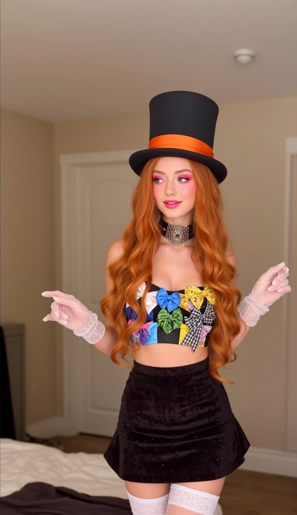 Patchwork Costume Bedroom Pose