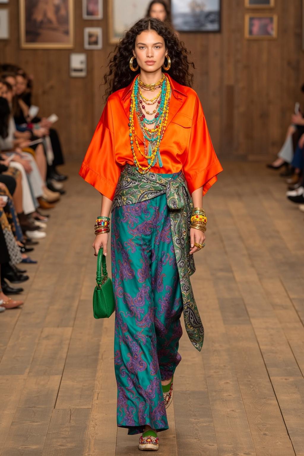 Fashion Week Young Long Dark Curly Light