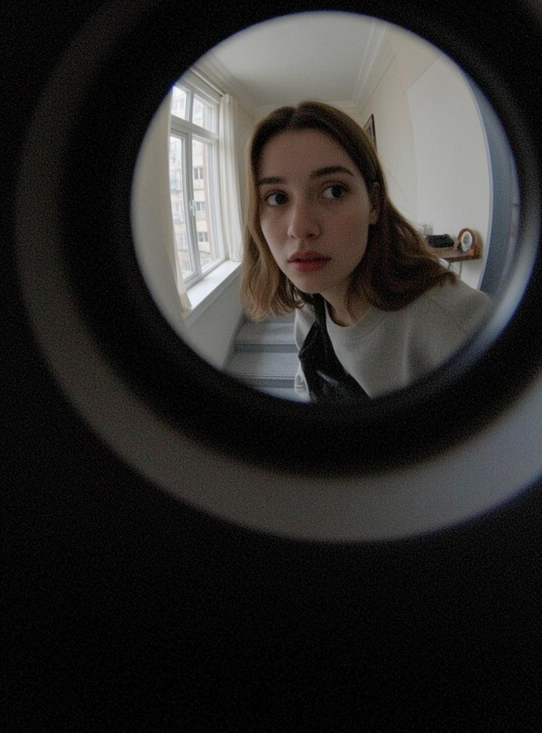 Peephole Staircase Window Portrait