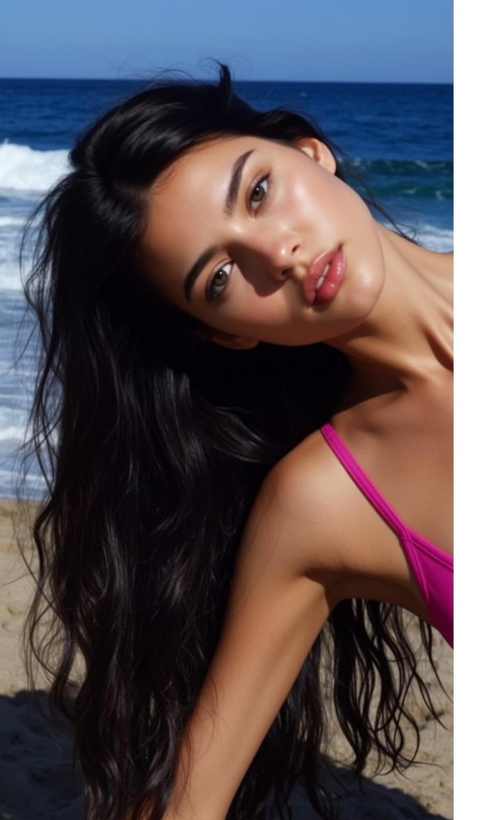 Pink Bikini Beach Sunset