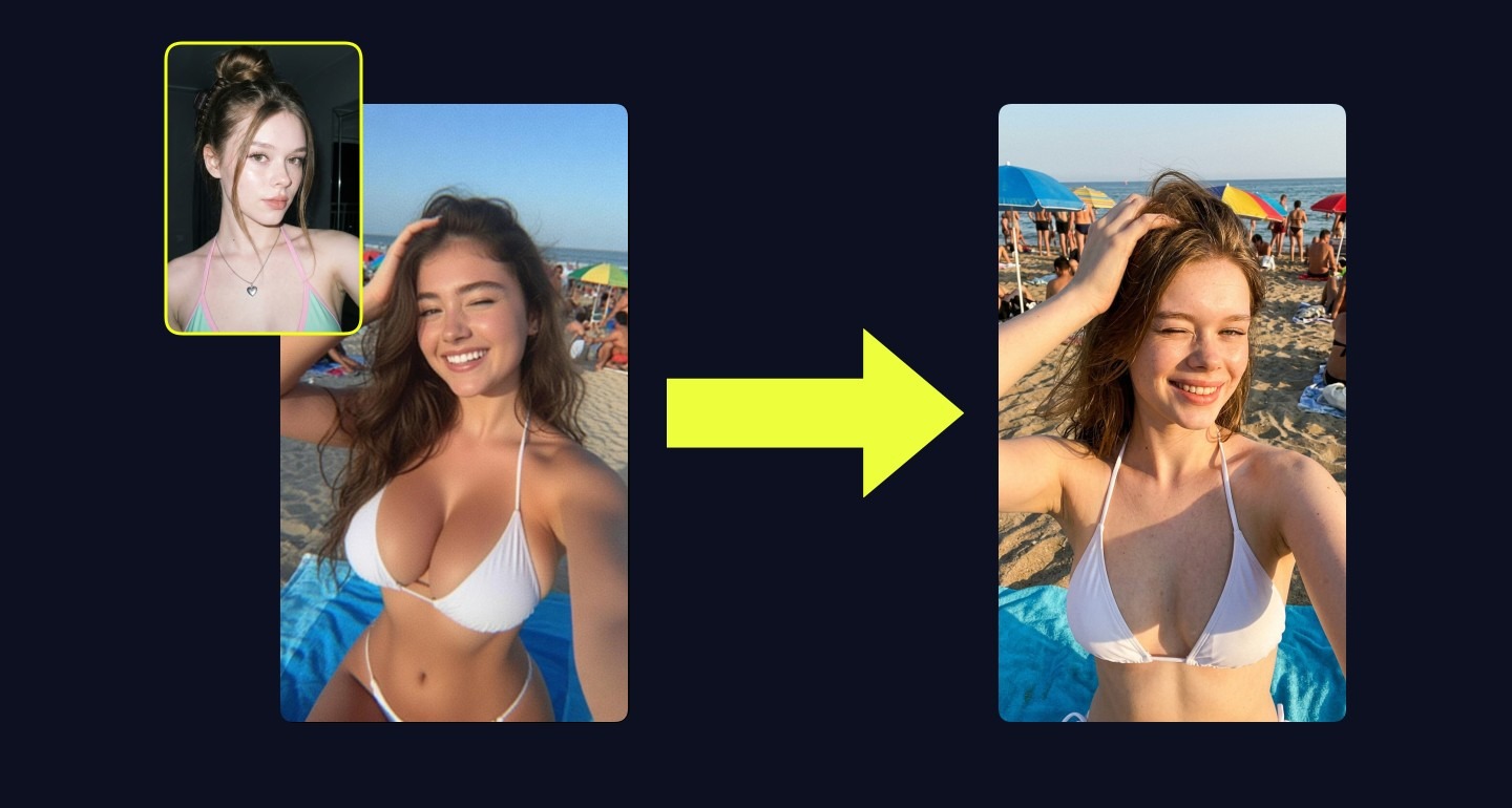 Mila remix walkthrough for Sunlit Beach Selfie Smiling With White Bikini