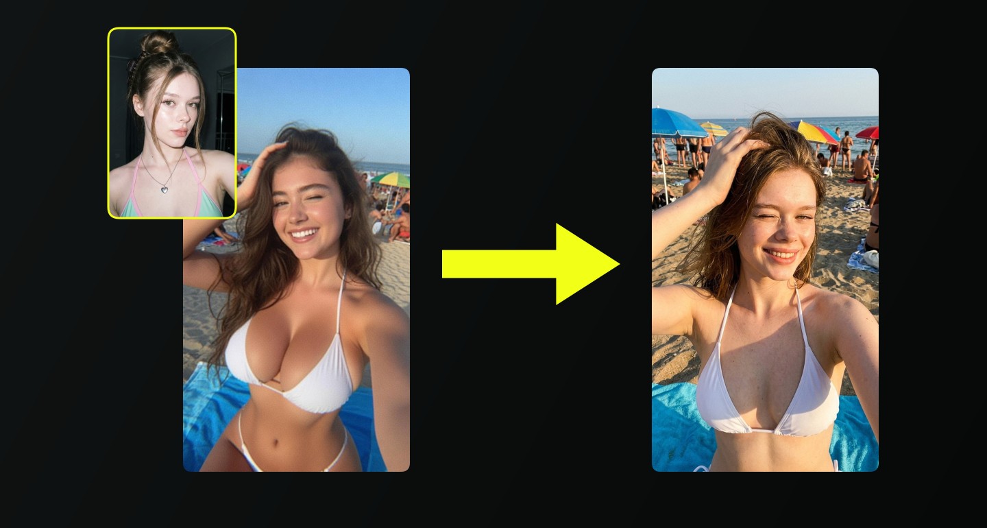 Mila remix walkthrough for Sunlit Beach Selfie Smiling With White Bikini