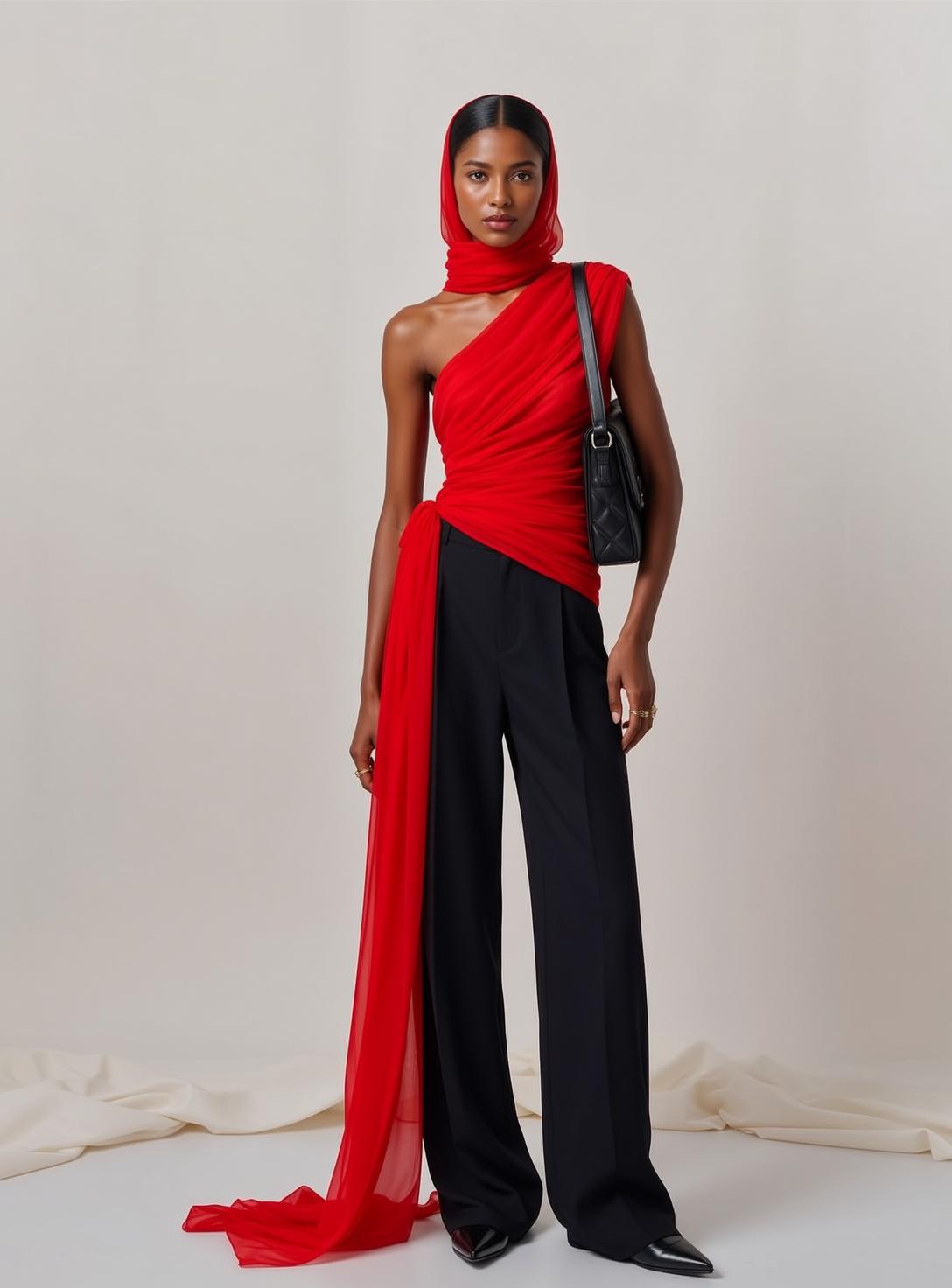 Fashion Week Young Pulled Back Dark Red