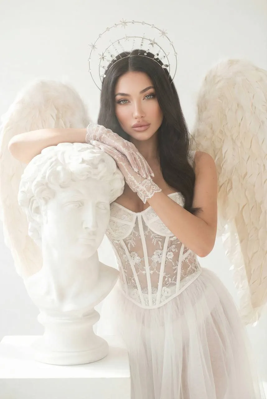 Ethereal Angelic Couture Portrait White Studio
