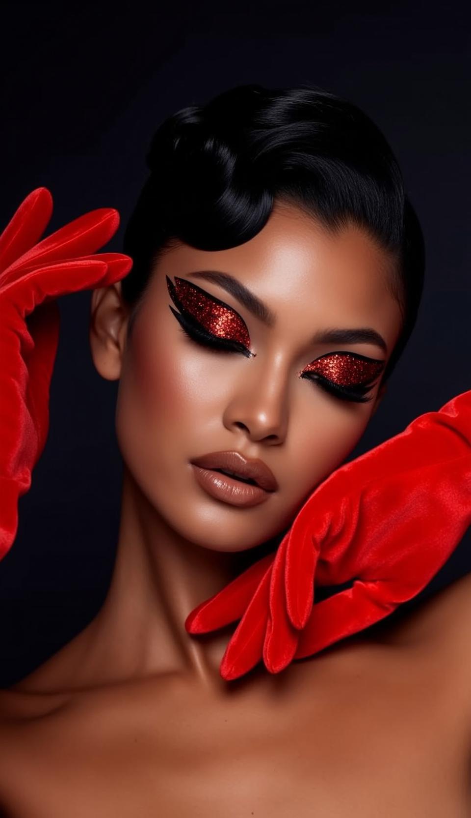 Makeup Medium Rich Dark Skin Subtle Sheen