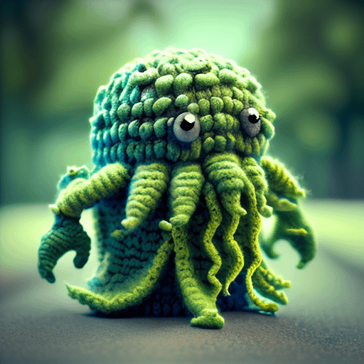 Amigurumi Cthulhu Creature Bobble Stitch Yarn