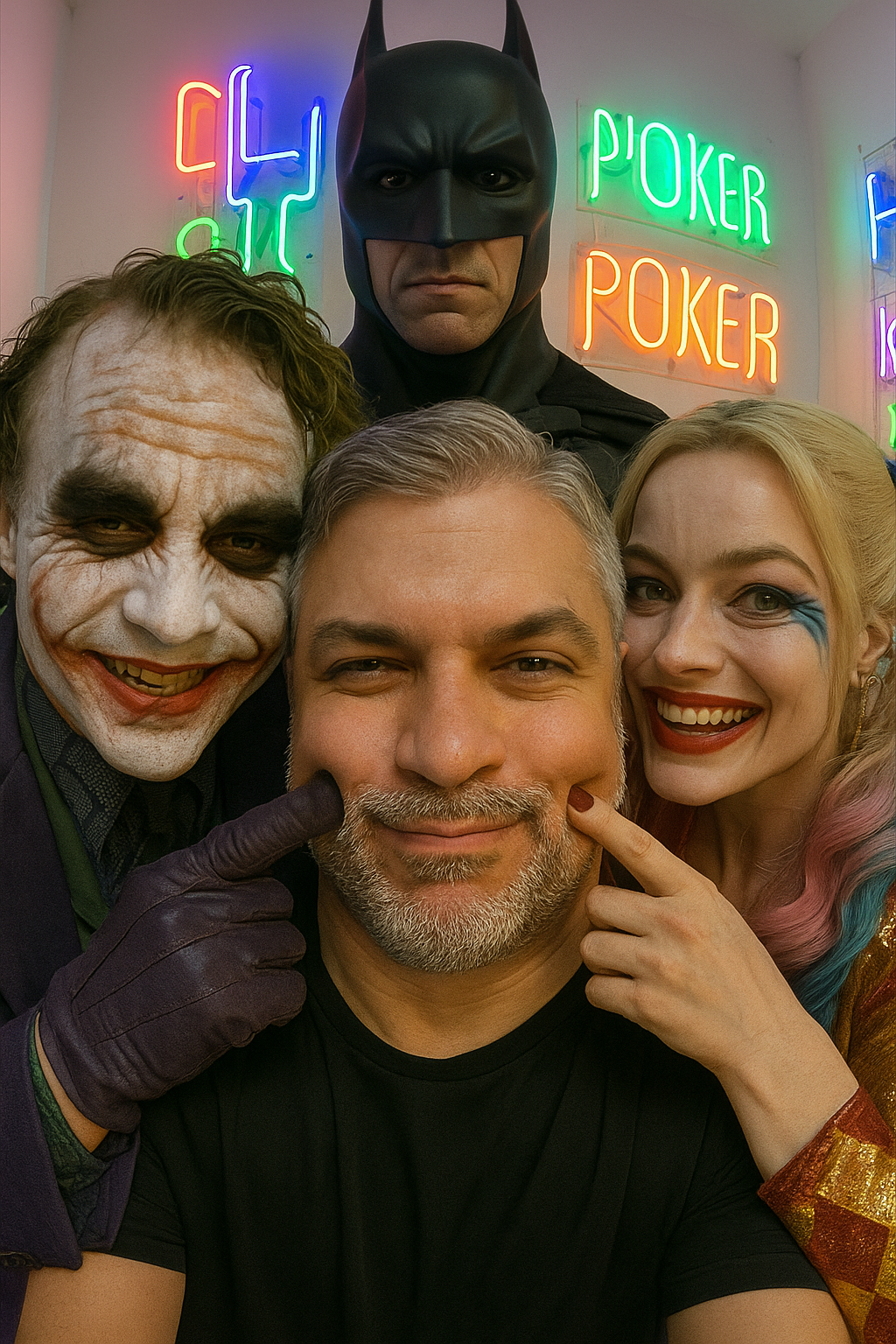Selfie With Batman Joker And Harley