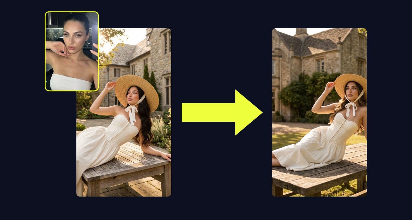 Lily remix walkthrough for Reclining Sunlit Garden Straw Hat Fashion Editorial