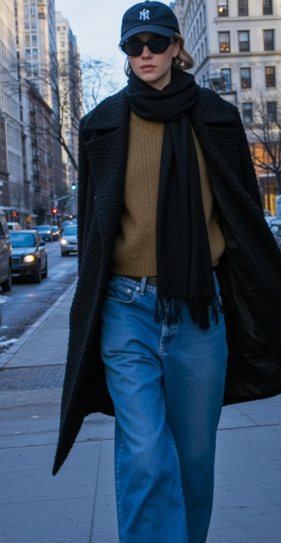 Black Coat City Walk Portrait