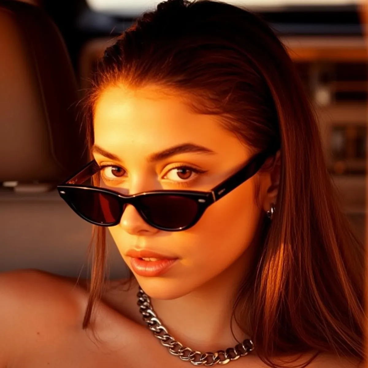 Sunglasses And Earrings By A Car