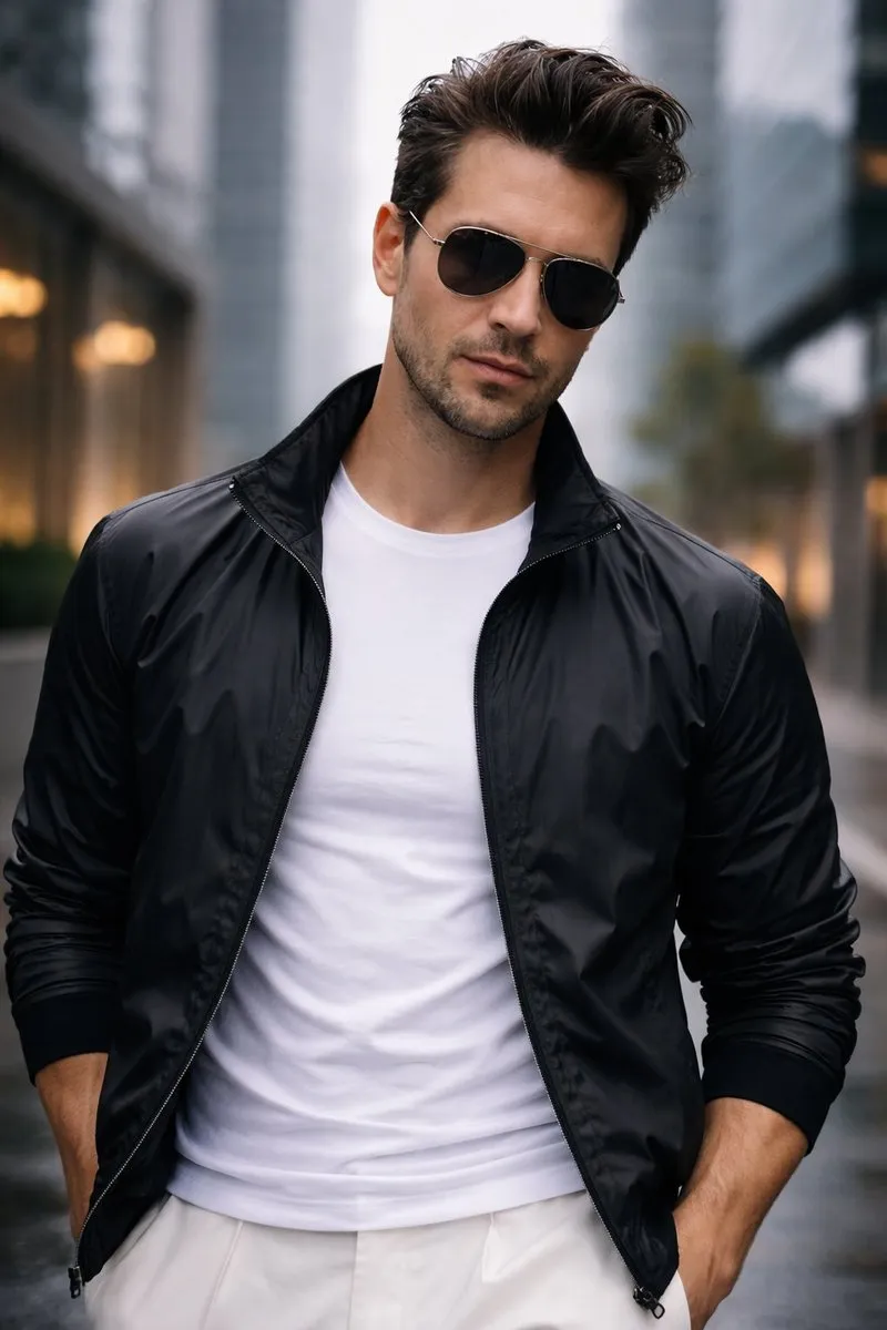 Urban Fashion Portrait Realistic Cityscape