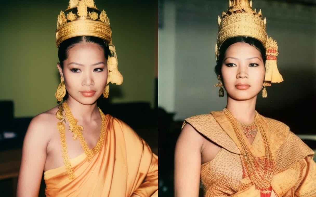 Southeast Ceremonial Attire Golden Crown Split Screen