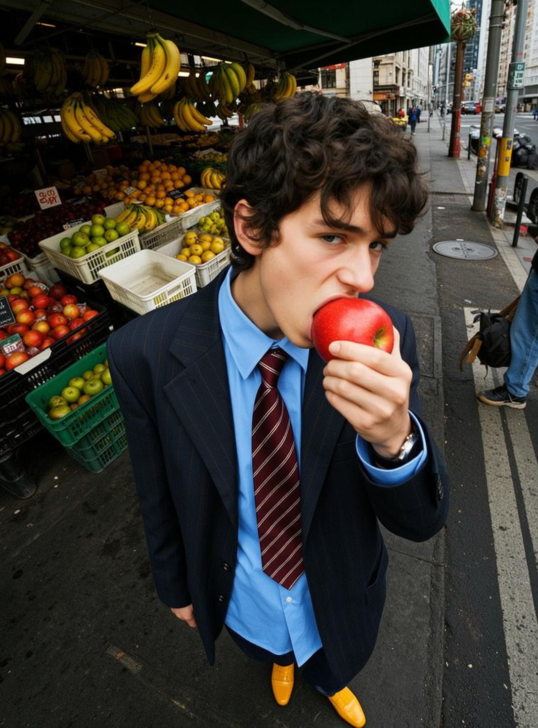 Suit Jacket Fruit Stand Apple