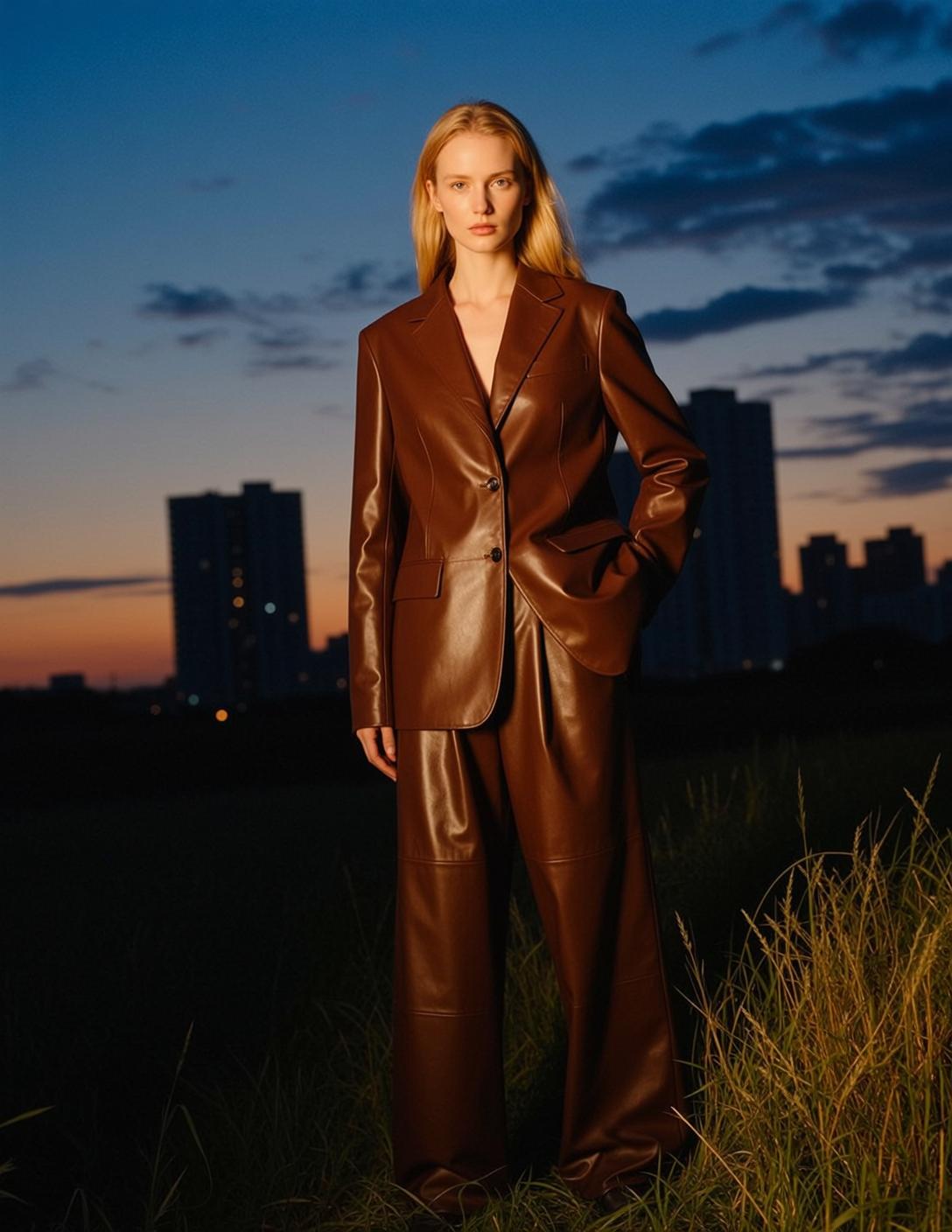 Brown Leather Suit Portrait reference photo