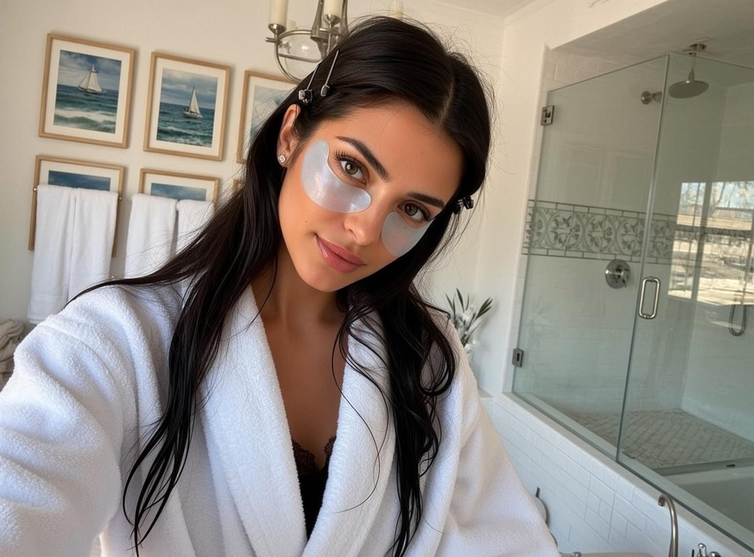 Bathrobe Eye Patches Vanity Look