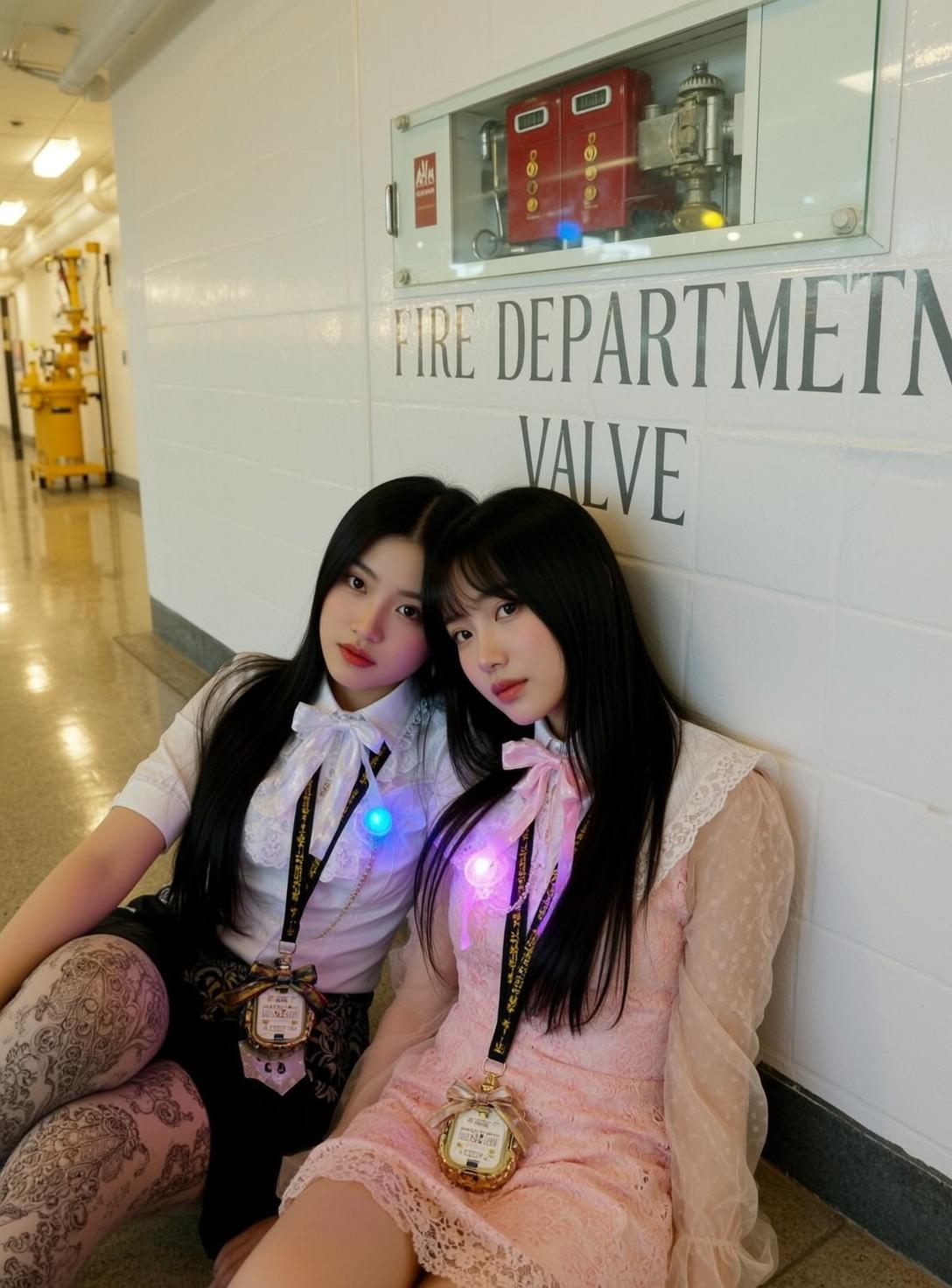 Explore Two Young Women Are Sitting Floor