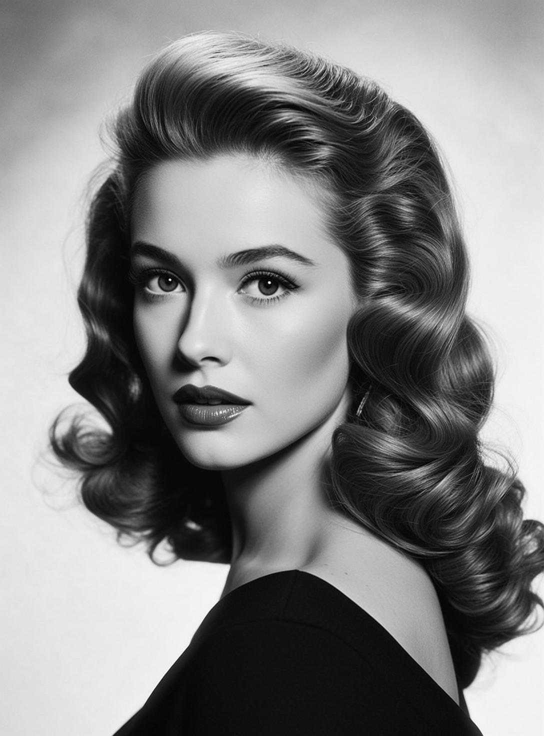 Black Off Shoulder Top Hollywood Updo