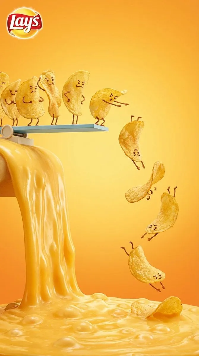 Lays Chips Diving Into Cheese Lava Studio Ad