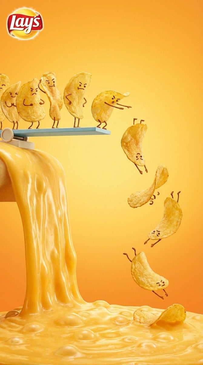 Lays Chips Diving Into Cheese Lava Studio Ad