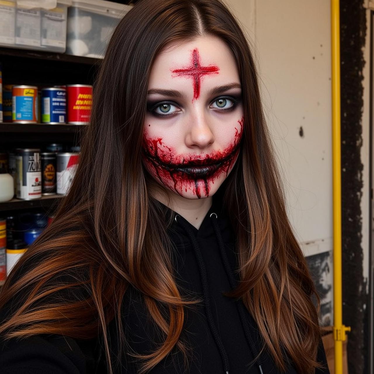 Bloody Smile Horror Portrait