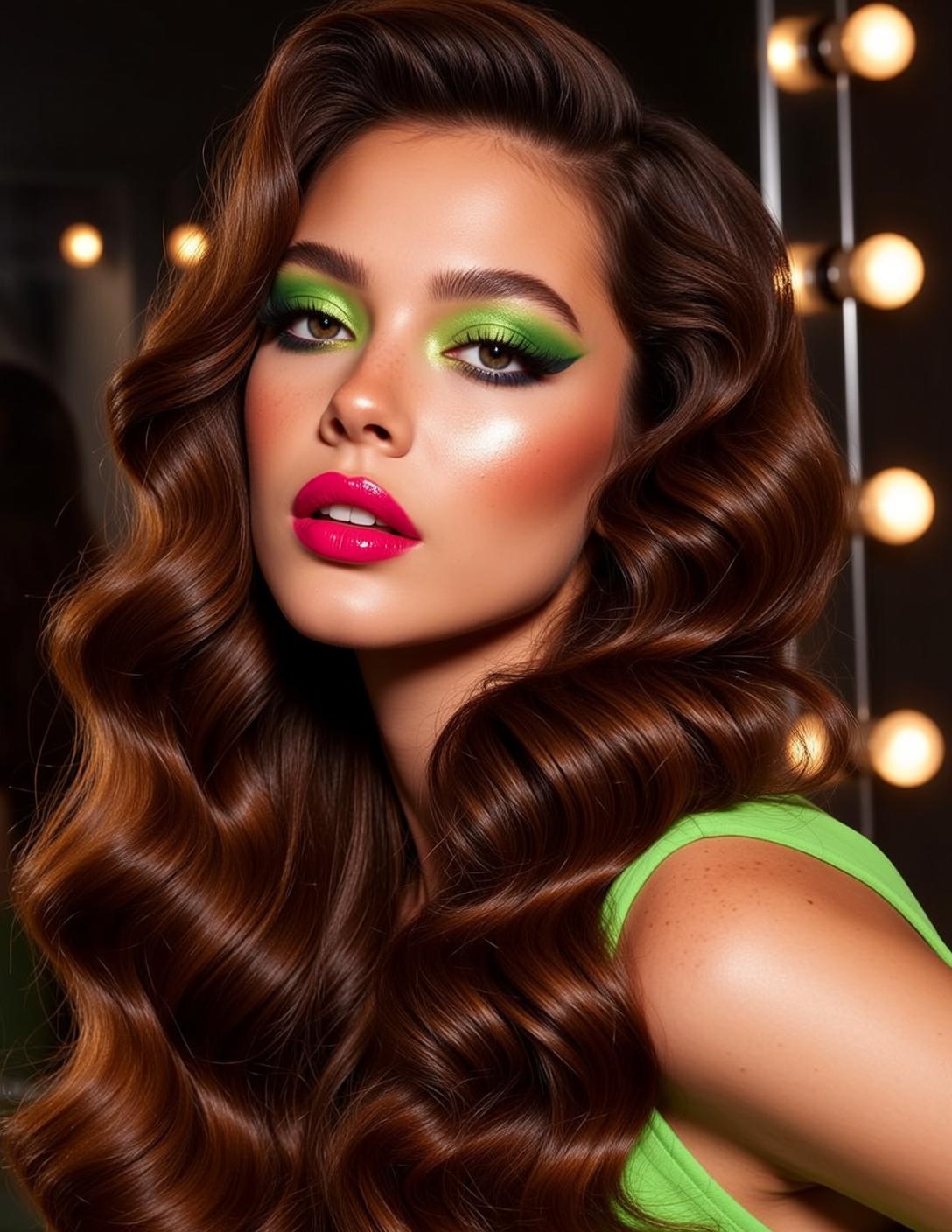 Makeup Medium Young Rich Dark Brown Wavy
