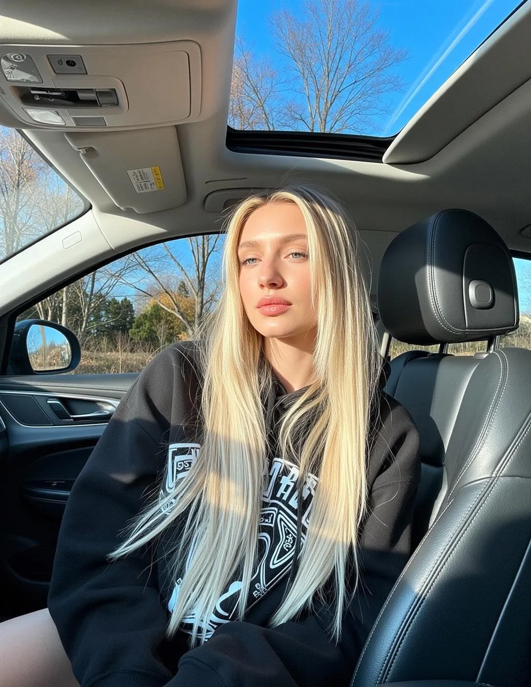 Black Hoodie Car Window