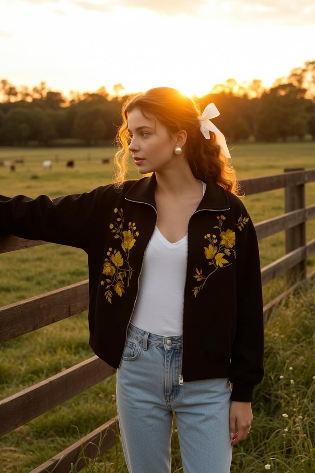 Bomber Jacket Fence Portrait