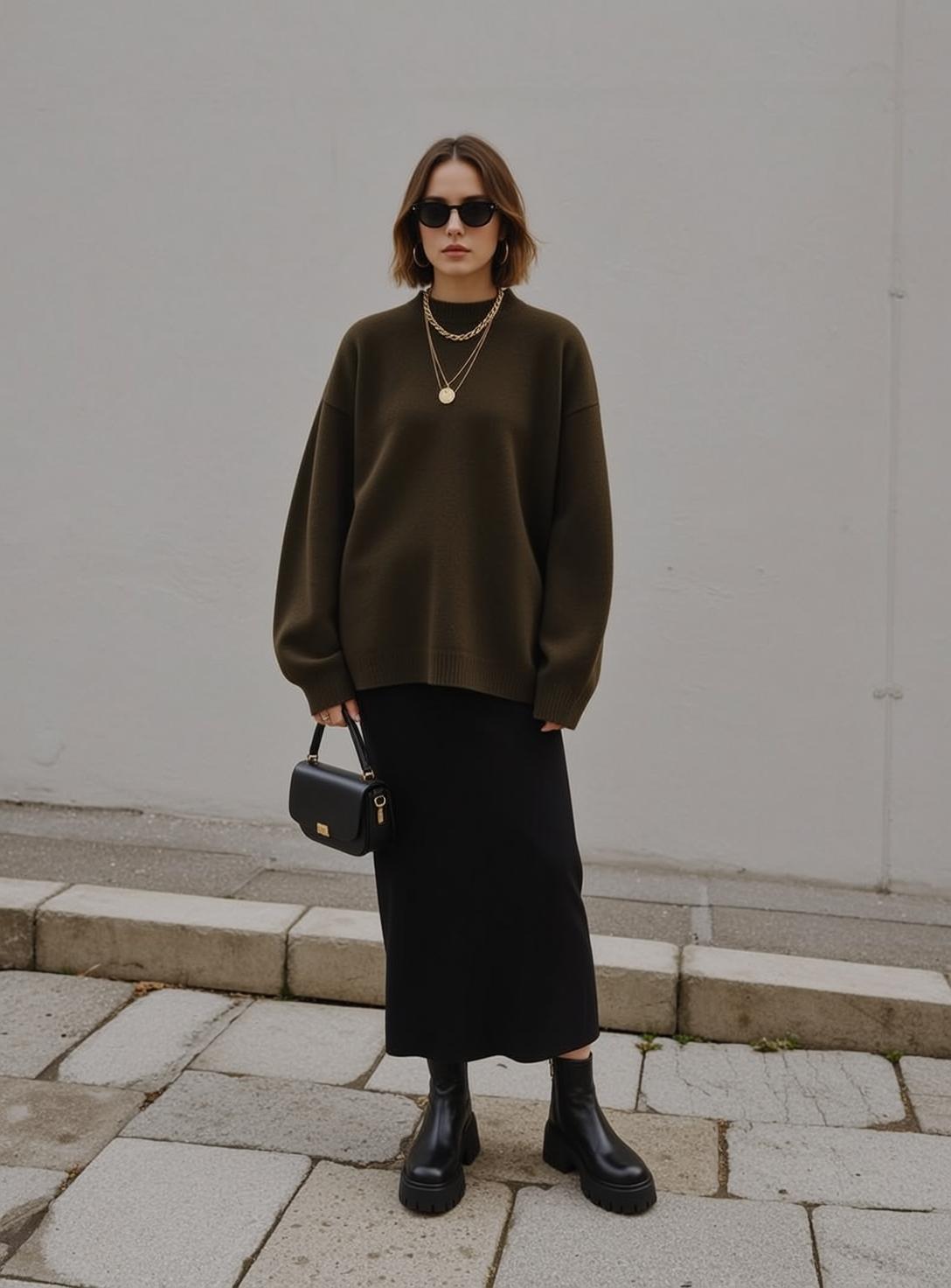 Casual Young Short Brown Bob Fair Oversized