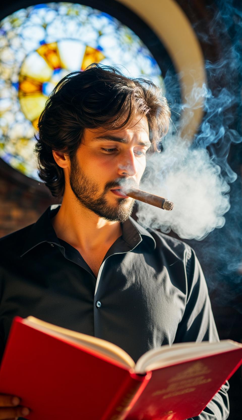 Book and Cigar Portrait