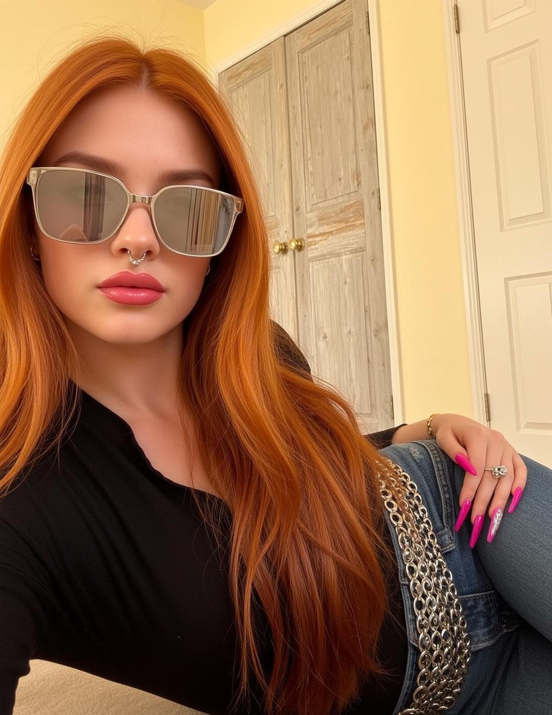Redhead Sunglasses Mirrored Silver Septum Ring