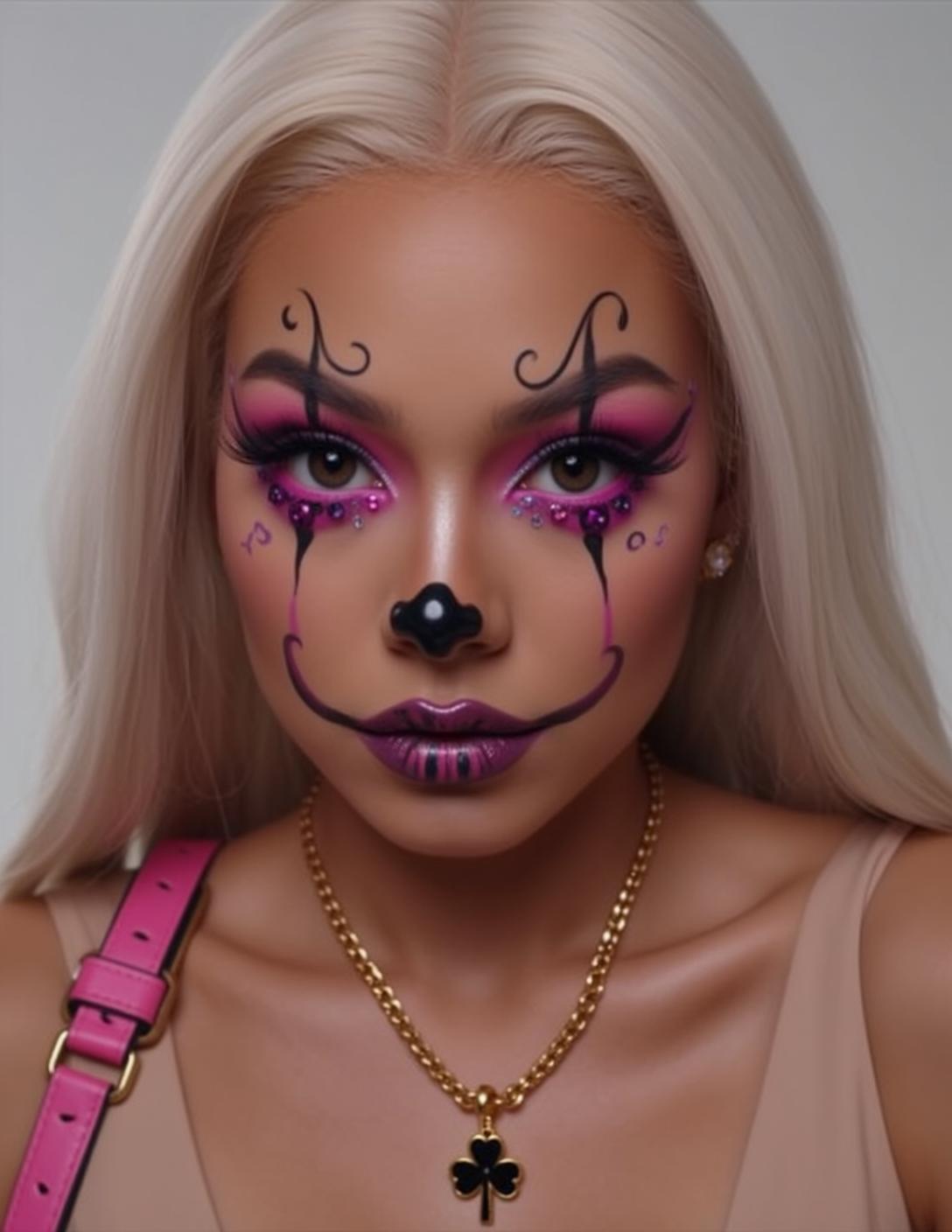 Purple Clown Makeup Portrait