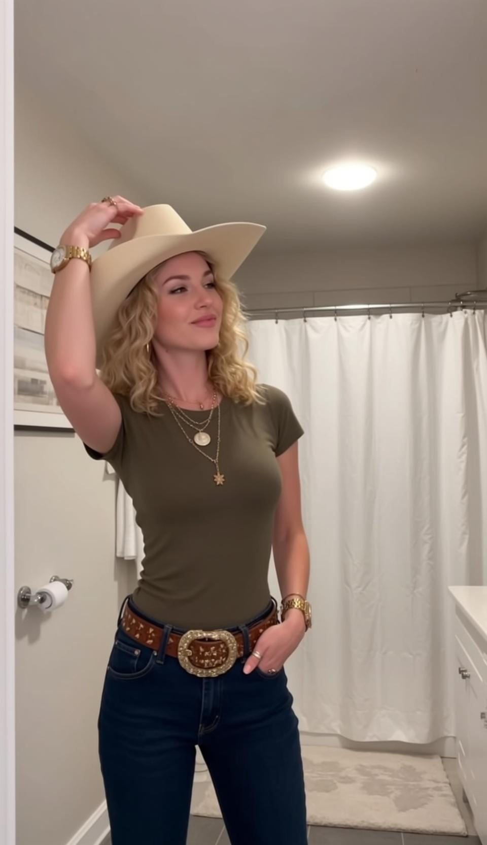 Cowboy Hat Bathroom Portrait