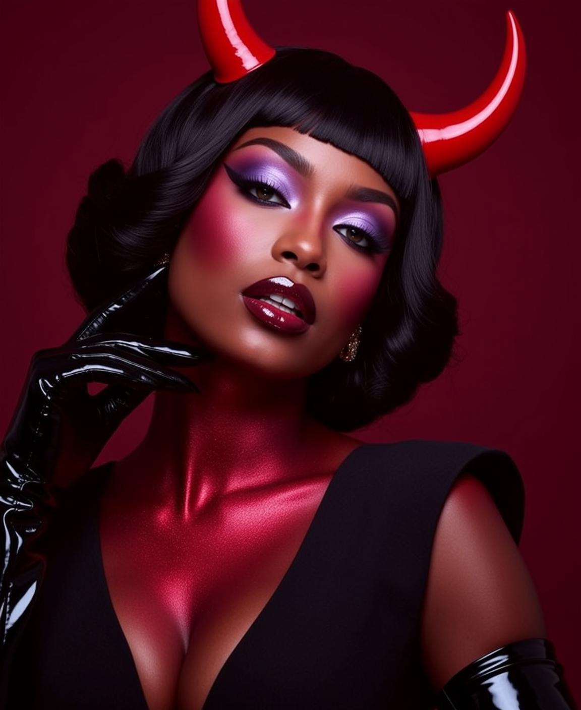 Devilish Black Dress Portrait