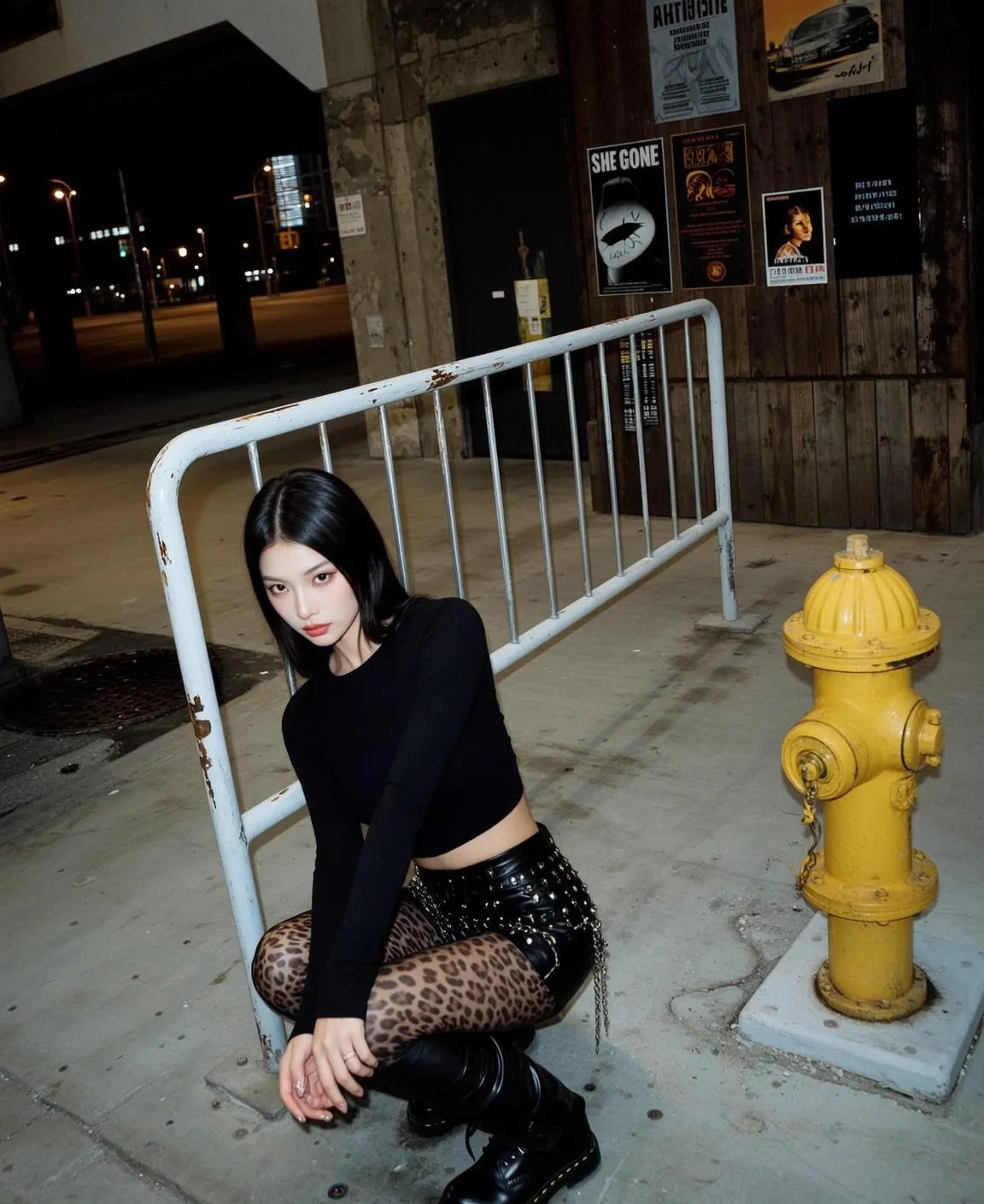 Makeup Rings And Manicure In Urban Night Portrait
