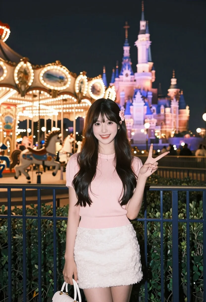 Young Woman With Long Dark Hair Stands Smiling The Camera